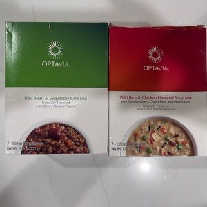 Optavia wild rice and chicken soup / red bean and vegetable chili